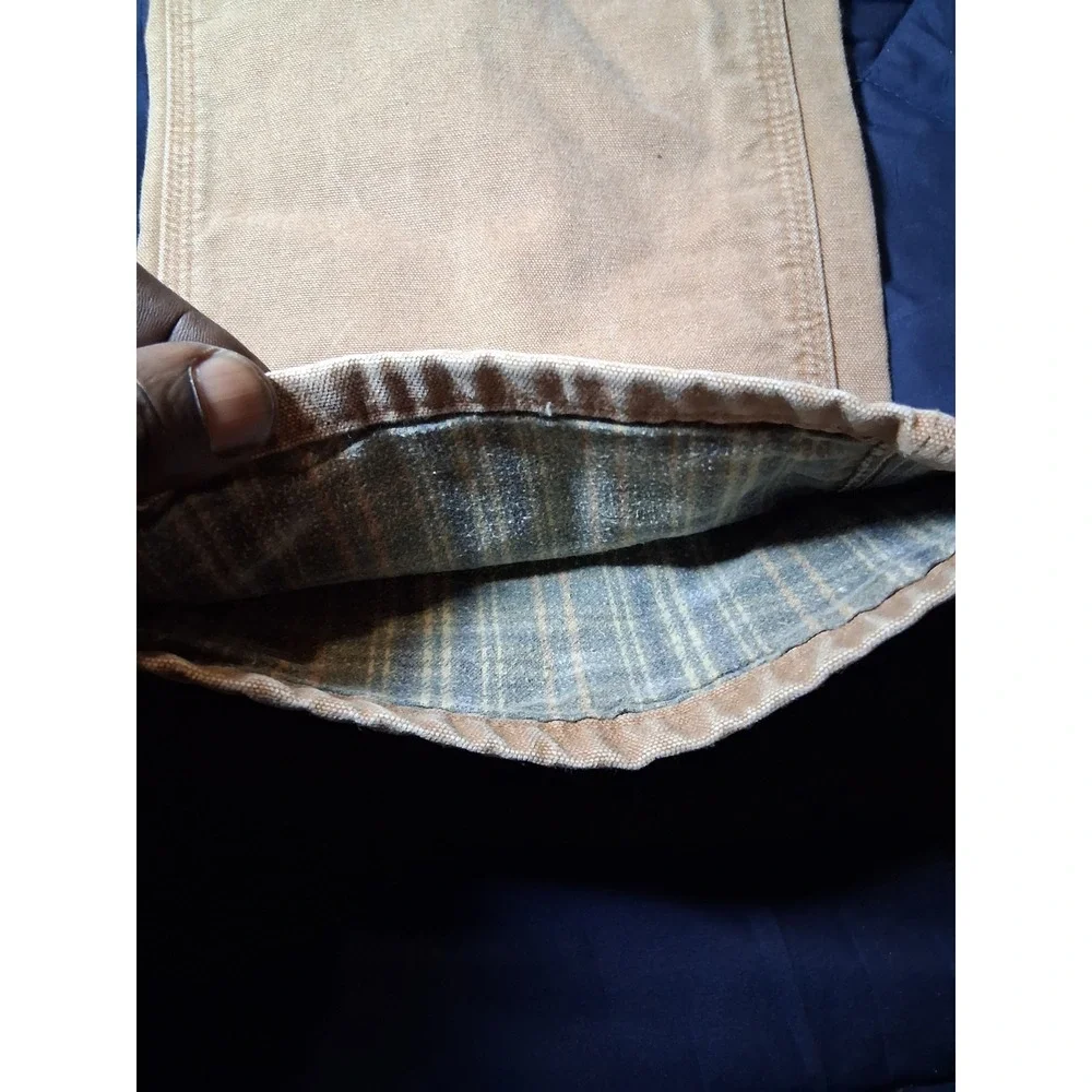 Carhartt B111 BRN Flannel Lined Duck Canvas Work Pants Mens 32x30 Brown Dungaree
